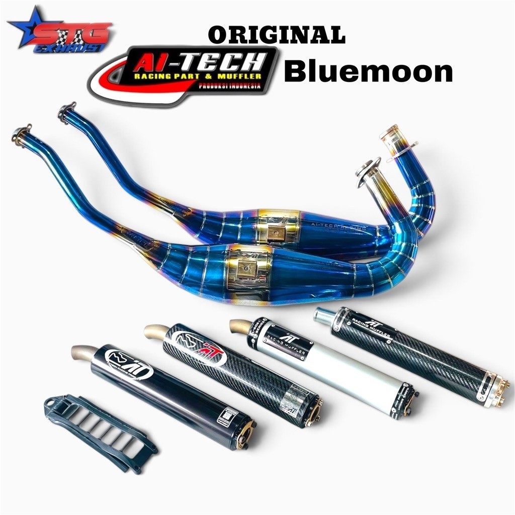 Knalpot Racing ORIGINAL Aitech Bluemoon Rainbow Kawasaki Ninja R RR SS ZX Cobra & Standar Non Cobra 
