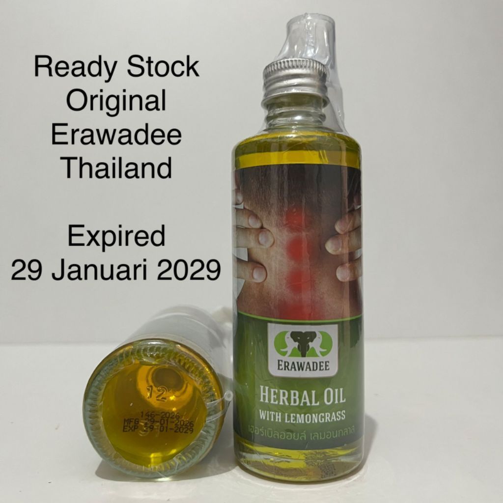 Erawadee No 60 85 ml Herbal Oil with Lemongrass Original Thailand / Semprotan Herbal Perawatan Lumba