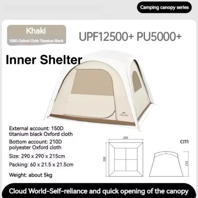 NATUREHIKE INNER BUAT SHELTER TENT TENDA