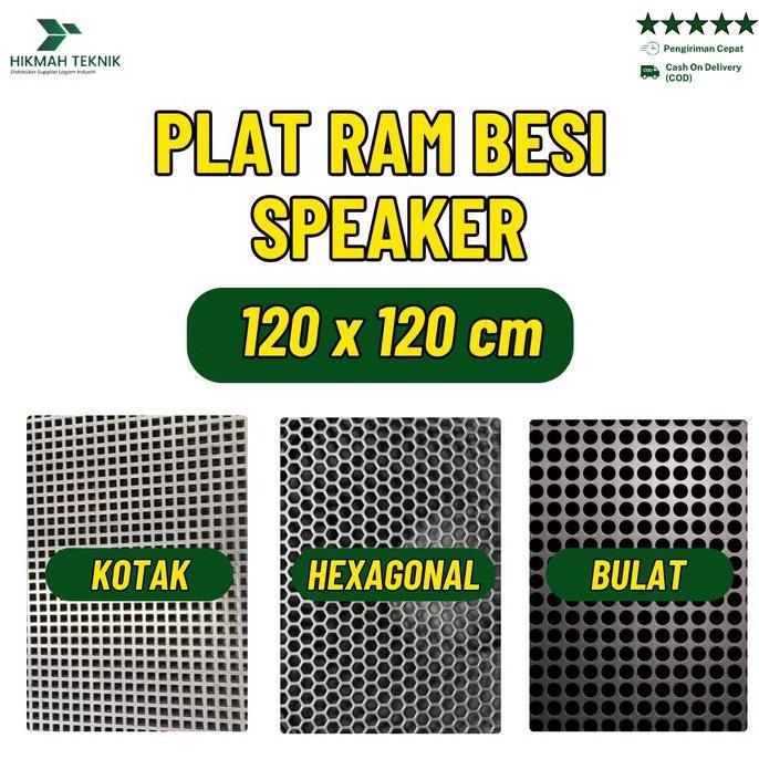 120 X 120 Cm | Ram Speaker Model Plat Besi  Lobang Grill Speaker Mesh Cover Grill Pelindung Audio Cu
