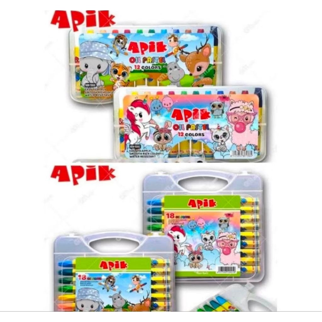 OIL PASTEL MURAH/CRAYON MEREK APIK 12 WARNA/CRAYON APIK 18 WARNA