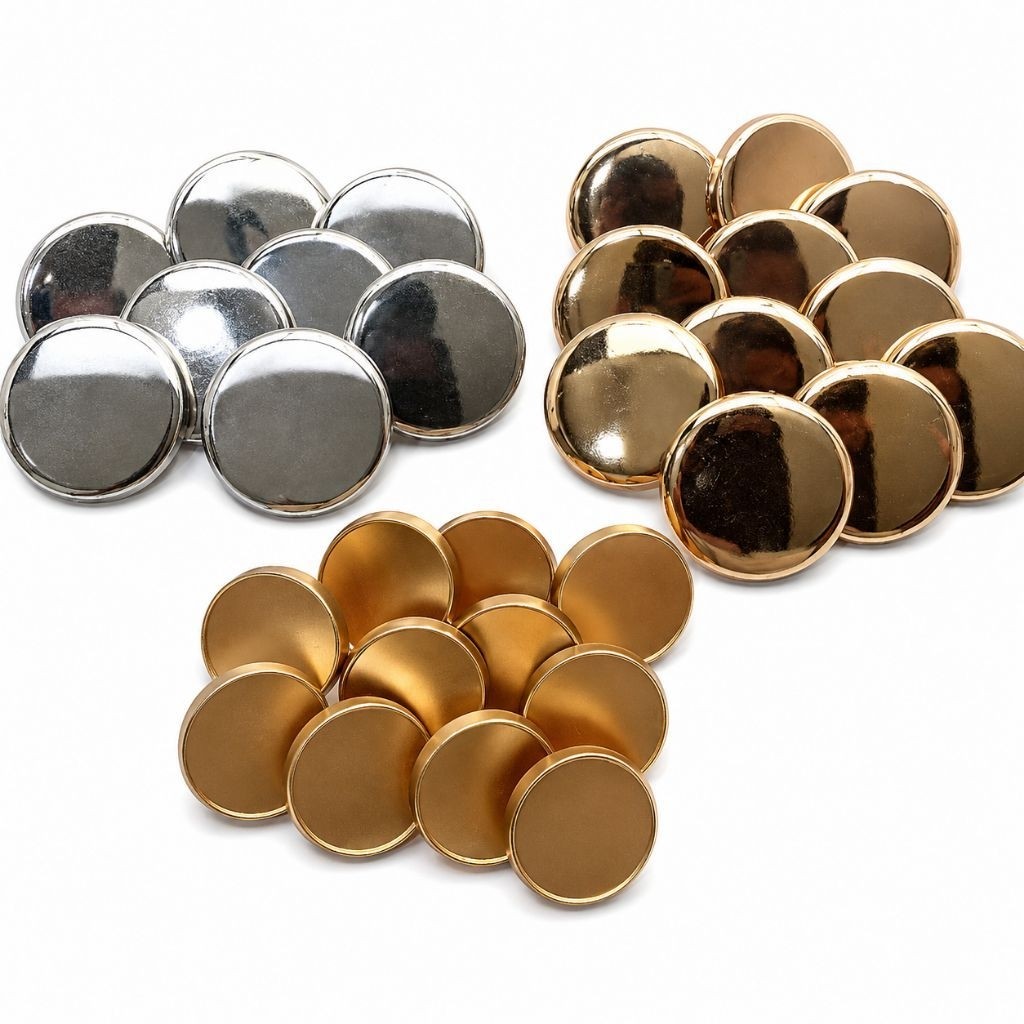 COD 100 pcs Diameter 9 - 11 - 13 mm - Kancing Baju Jamur Silver Polos Datar