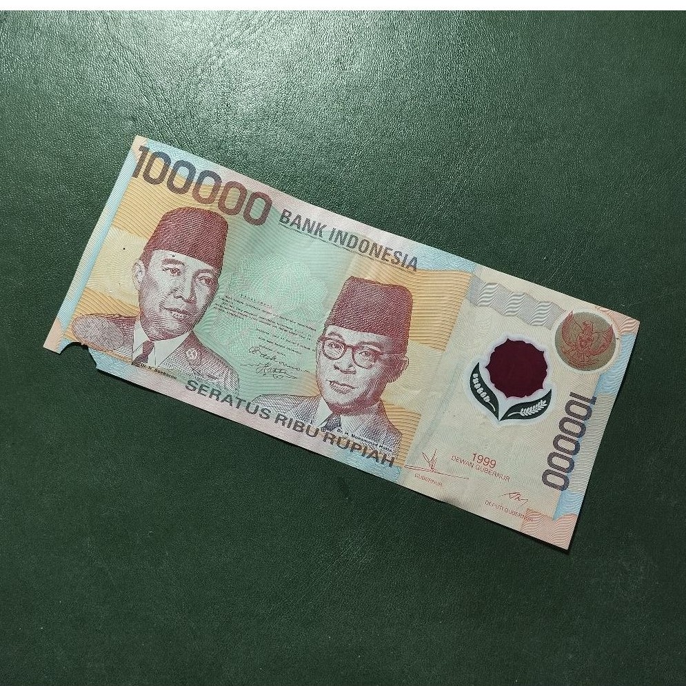 uang kuno 100 rb Polimer cuwil bekas beredar original