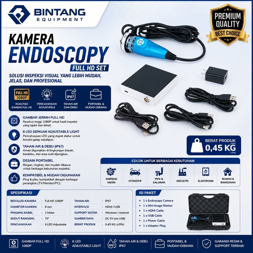 kamera endoscopy full hd set|camera endoscopy