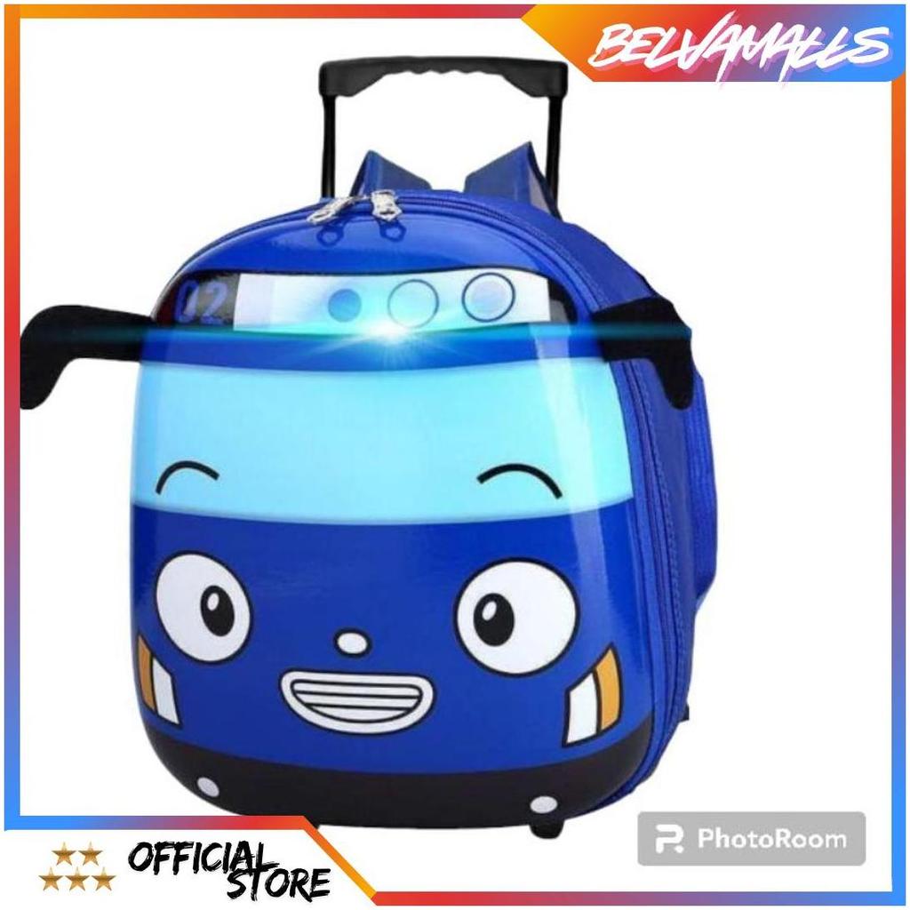 TROLLY TAYO Tas Ransel Sekolah Paud TK Model Bus Tayo Led Bisa Nyala DBS Teratas