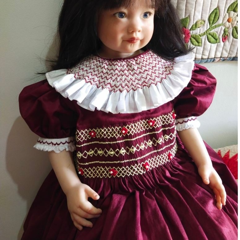 Smocked Dress Anak (kerah full Smocked padat)