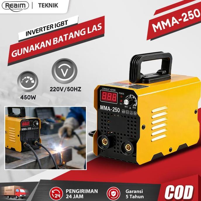Reaim Mesin Las Listrik Solder Mesin Las Mma 250 Igbt 450 WattSolder Listrik Set LengkapMata SolderL