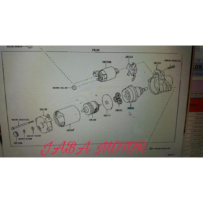 BENDIX STATER FORTUNER BENSIN ORINAL