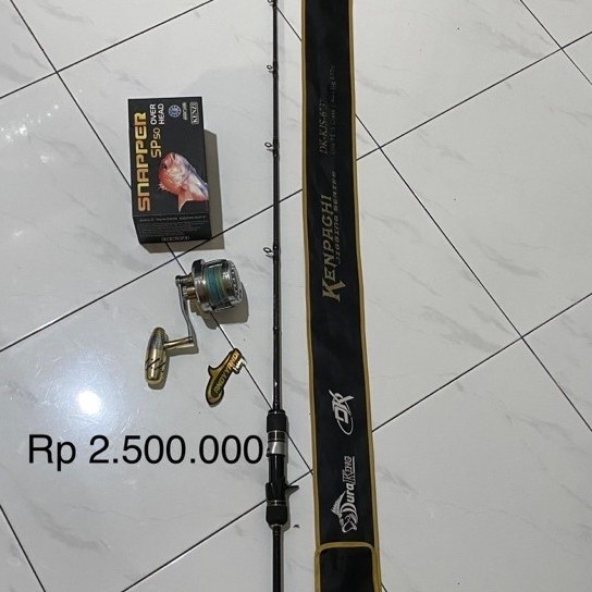 set oh kiri.reel kenzi snapper sp50kiri joran duraking kenpachi pe5