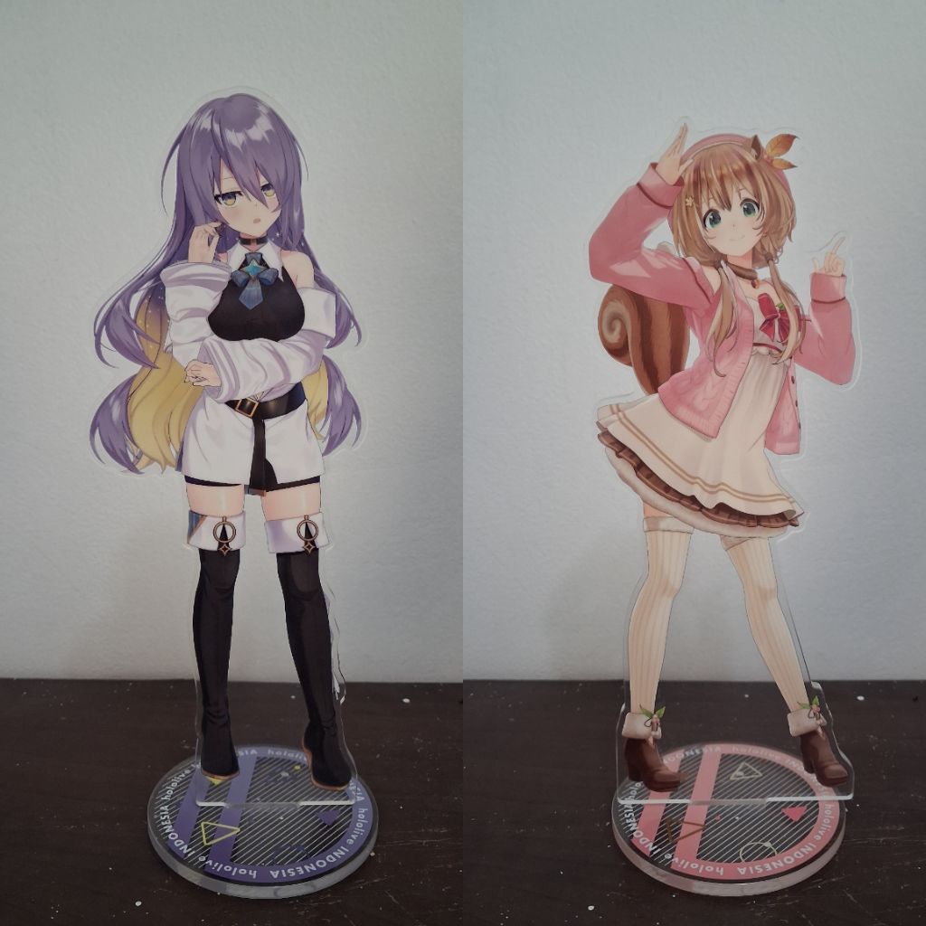 Acrylic Standee Hololive Indonesia Official Merchandise Ayunda Risu dan Moona Hoshinova (sekon)