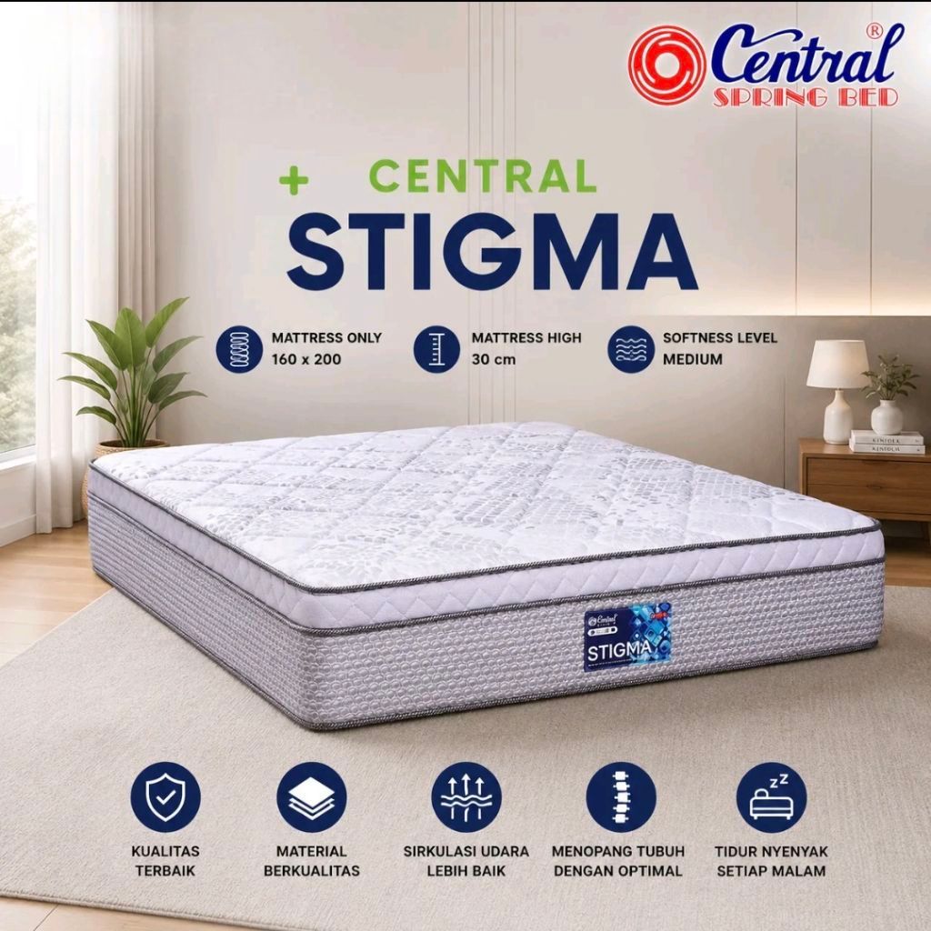 Kasur Springbed Central Stigma Pocket Plus 160x200 cm / New Springbed Central Stigma  160cm ( Hanya 