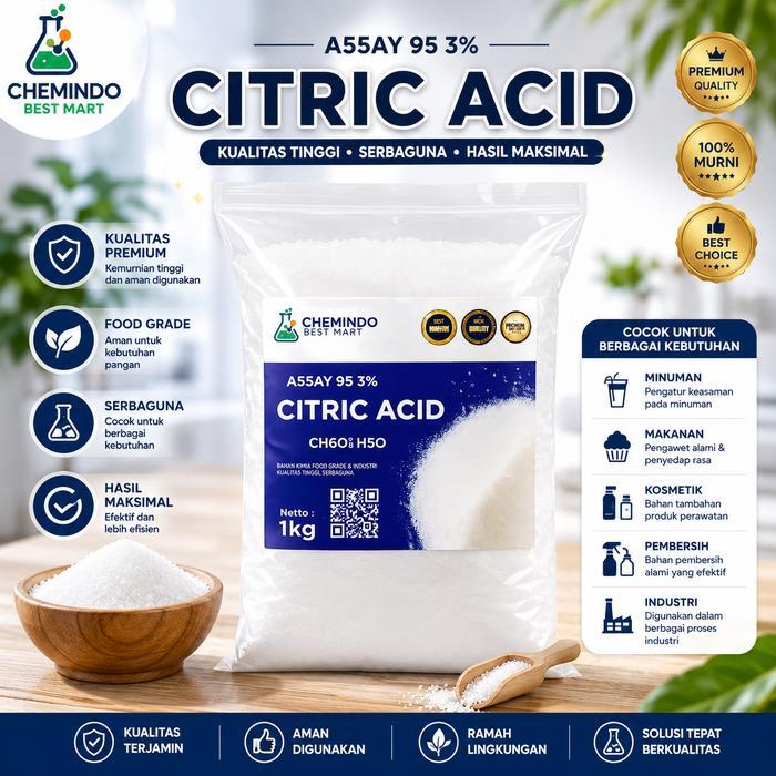 Pembersih pemutih pakaian / Citric Acid/ citrun/sitrun 500gr 1kg | Asam Sitrat Sitrun - 1 kg