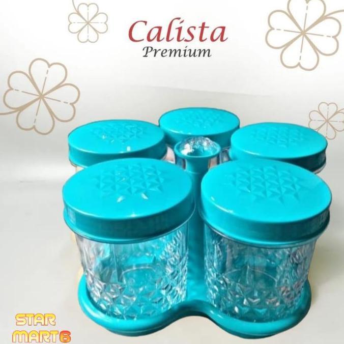 Calista Toples Plastik Set 5 Harga Satu Set Toples+Nampan