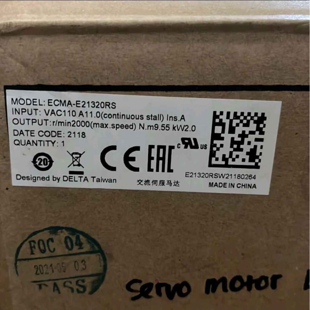 ECMA-E21320RS MOTOR SERVO DELTA 2 KW VAC110 ORIGINAL