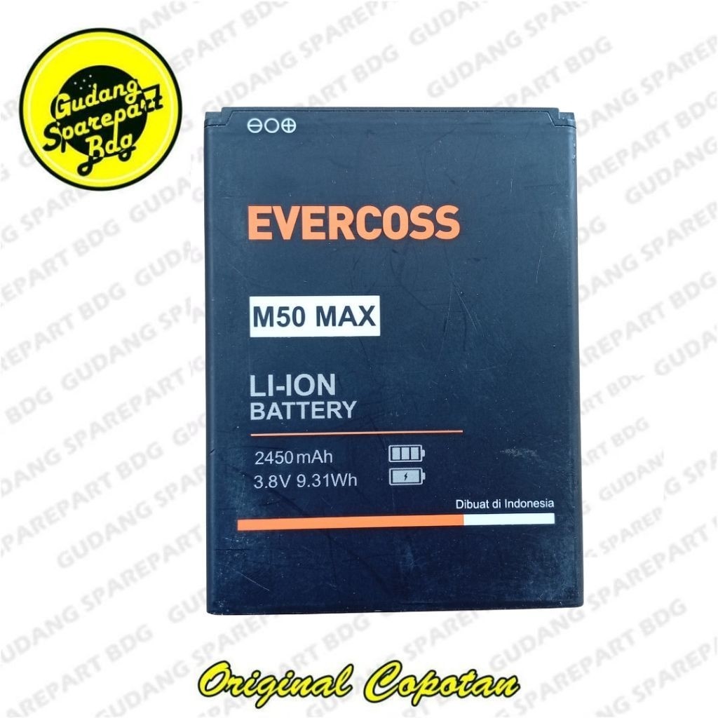 Baterai Baterry Evercoss M50 Max Second Original Copotan