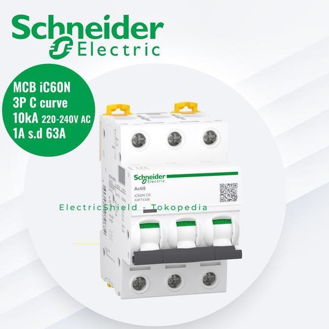 MCB 3P IC60N SCHNEIDER 10KA 220-240V AC 1A S.D 63A ES79