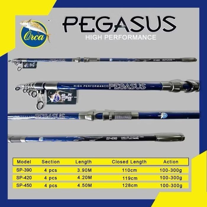 Joran Surf Orca Pegasus 390 420 CW 100-300 Lure Mancing Laut - 390