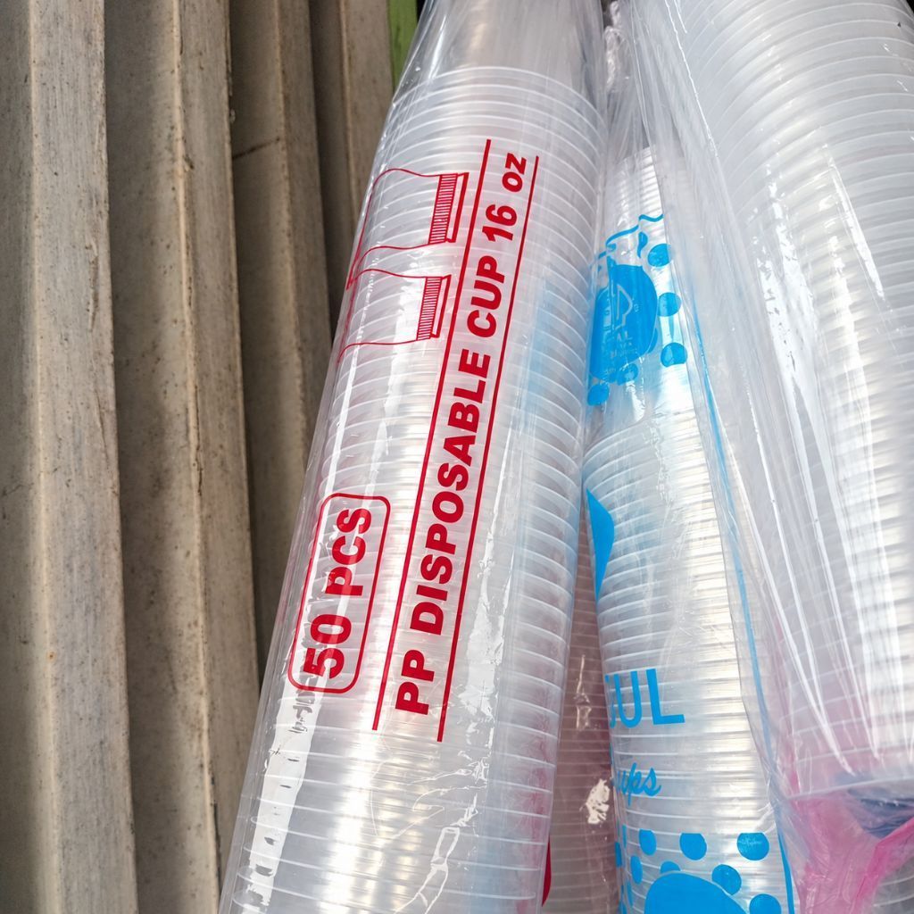 Gelas Plastik PP Disposable Cup 16 Oz Transparan 50 Pcs untuk Minum