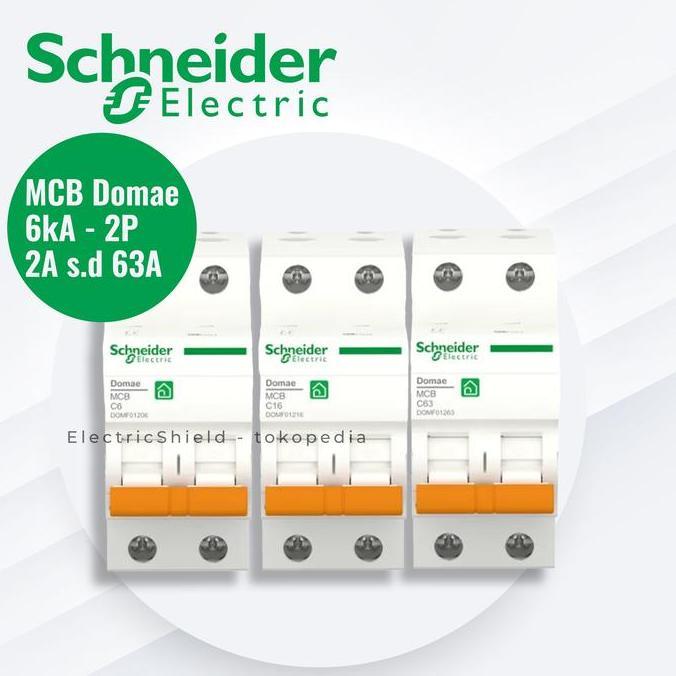 MCB DOMAE SCHNEIDER 2P 6KA C CURVE 2A S.D 63A ES79