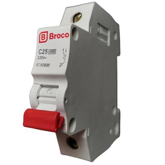 ORIGINAL MCB BREAKER BROCO MCB 1P C 25A 25AMPER C20 SNI UNTUK LISTRIK 4D1N