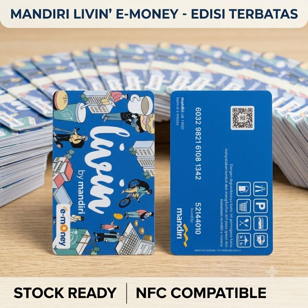 Kartu E-money Mandiri Random New/ Kartu Mandiri/ E-money Mandiri/ eMoney Card/ E-toll Mandiri/ Mandi