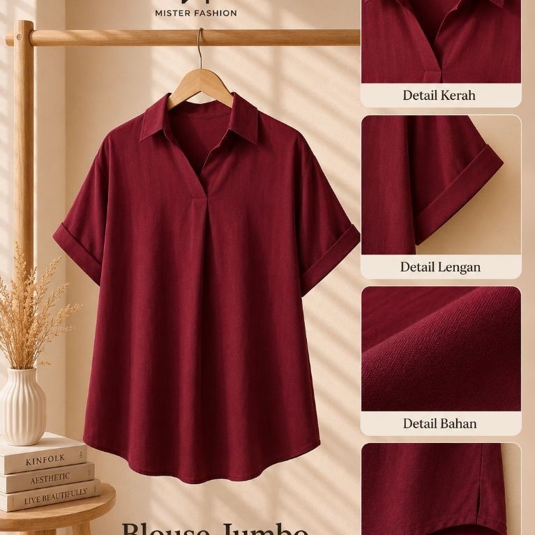 Blouse Jumbo Wanita Lengan Pendek Oversize | Atasan Wanita Kekinian