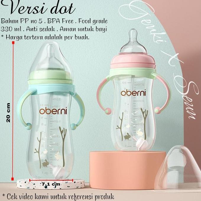 MUBINRIFAE - OBERNI BOTOL MINUM BOTOL SUSU ANAK BAYI BABY BPA FREE DGN DOT 330ML