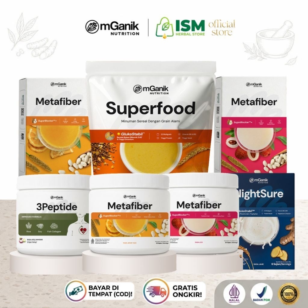 mGanik Metafiber Superfood 3Peptide Komplit Makassar