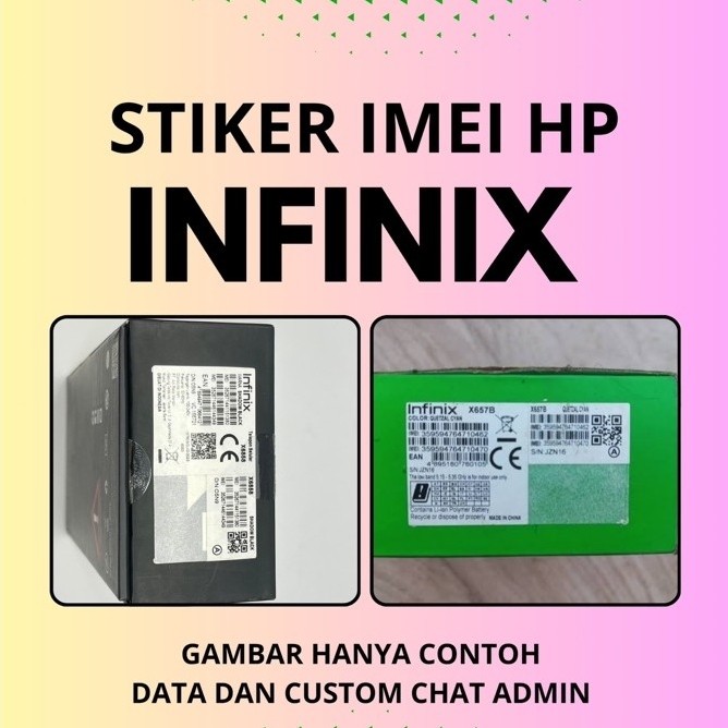 Stiker IMEI HP Infinix Semua Varian label IMEI untuk ponsel