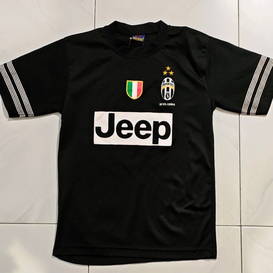 Jersey Sepak Bola Lengan Pendek Hitam Tandang Juventus Dewasa Retro 2012-13 Cotton Jersey