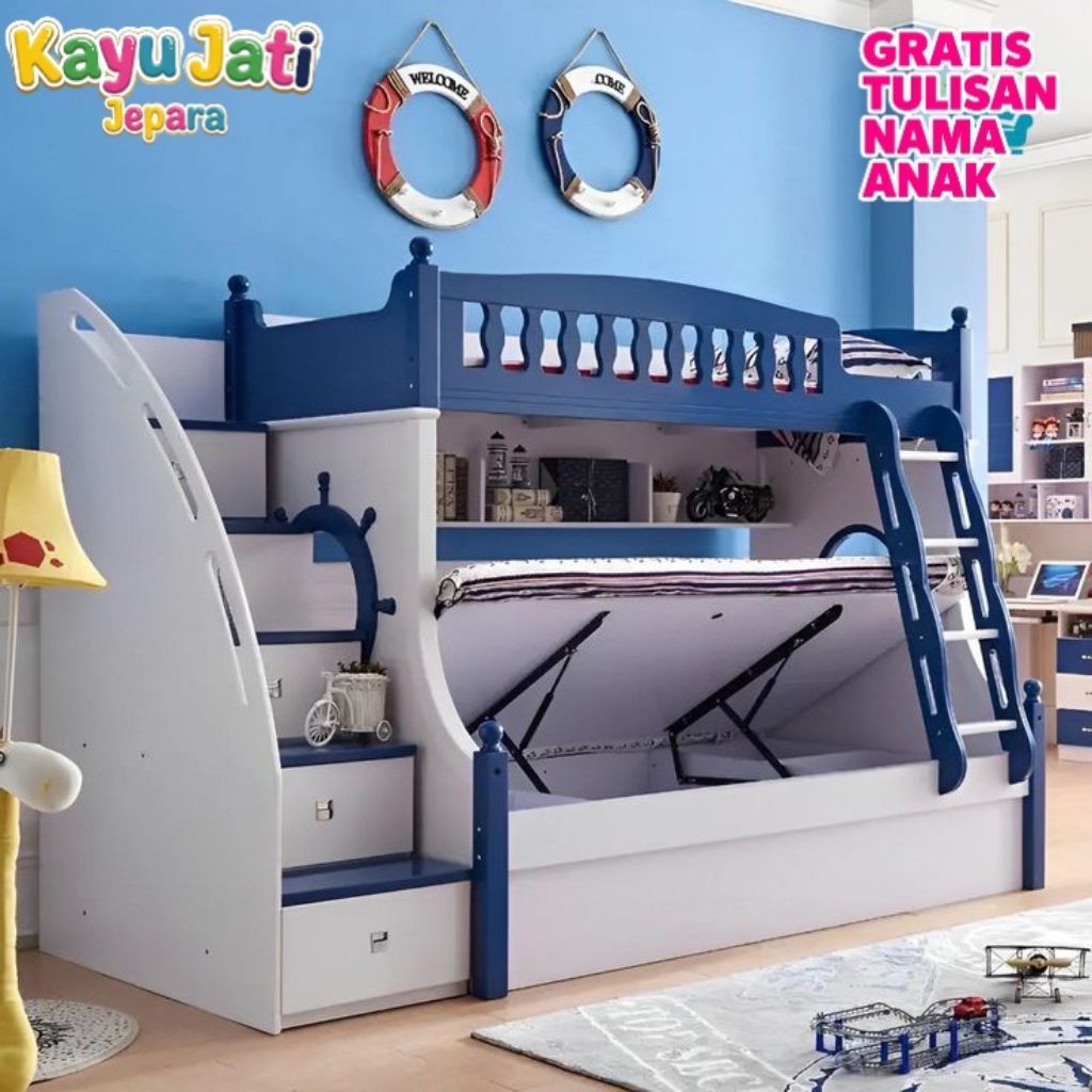 Dipan Anak Tingkat Kayu Jati Tahan Lama Kuat