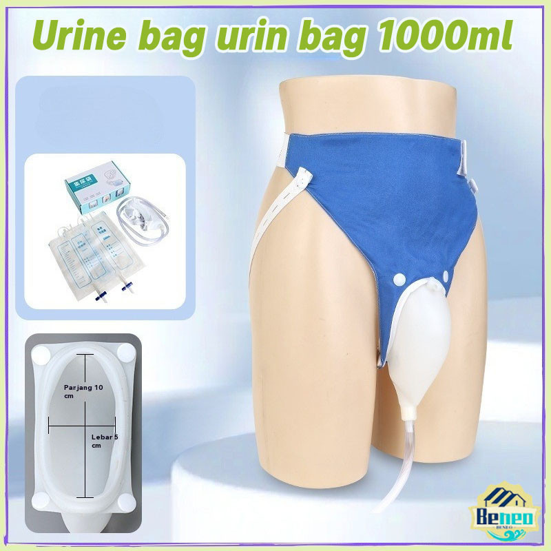 1000ml Urine Bag Urin Bag Urine External Urine Bag Alat Bantu Kantong Kencing Dengan Selang Kateter 