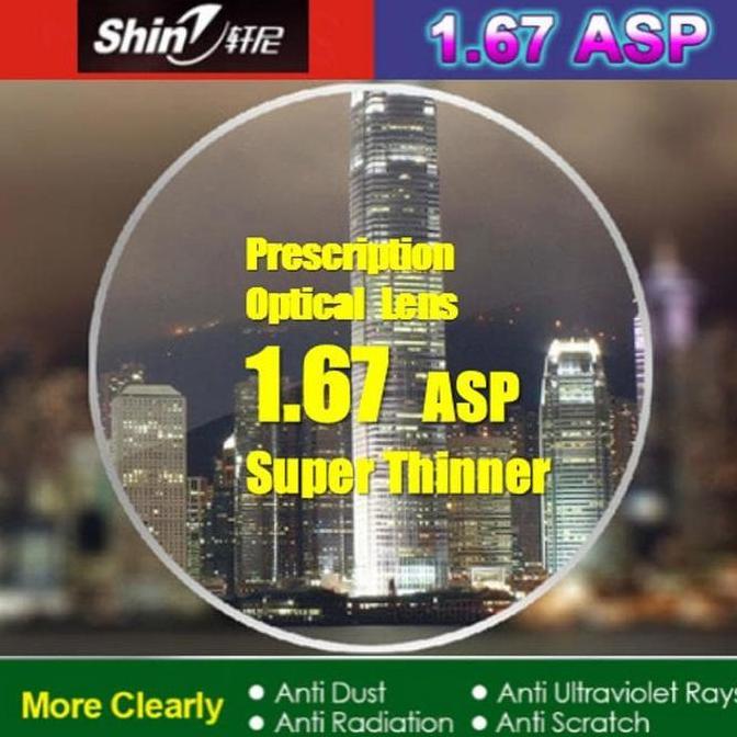 Lensa Hi Index 1.67 Supersin Anti EMi Lens Kacamata Hi Index 1.67