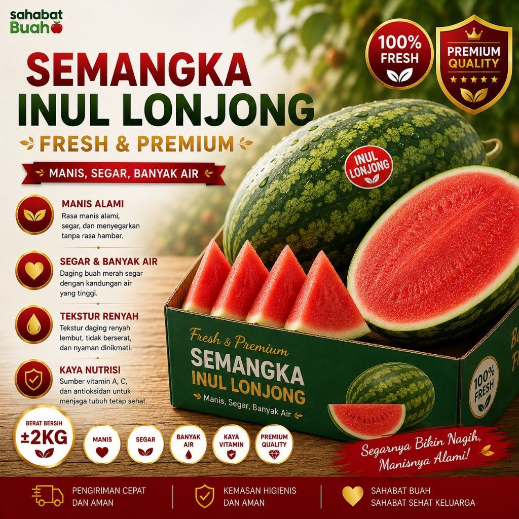 Semangka Inul Merah Lonjong
