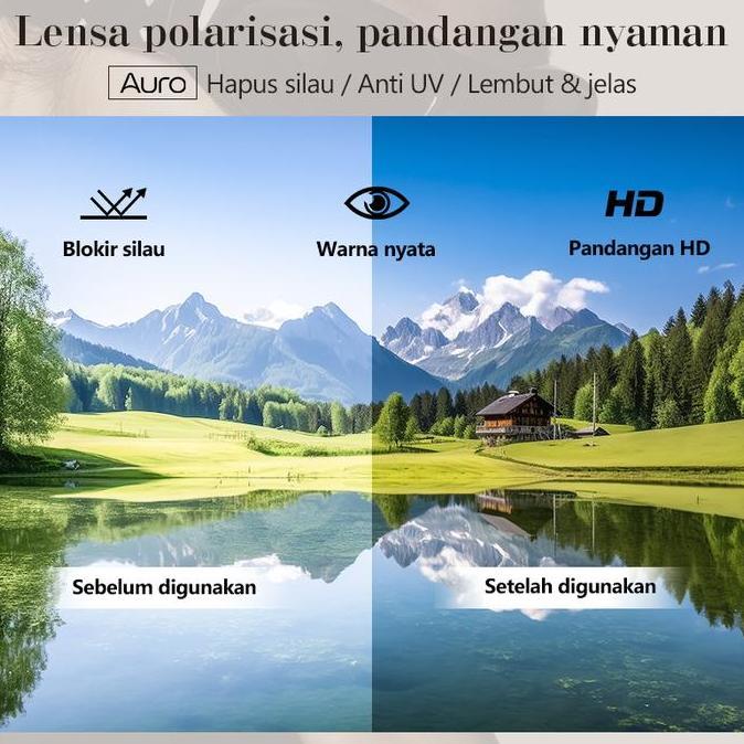 [TRENDING] Kacamata Hitam Bandana Polarized Anti Silau Mengemudi Wajah Bulat Estetika Tinggi Unisex 