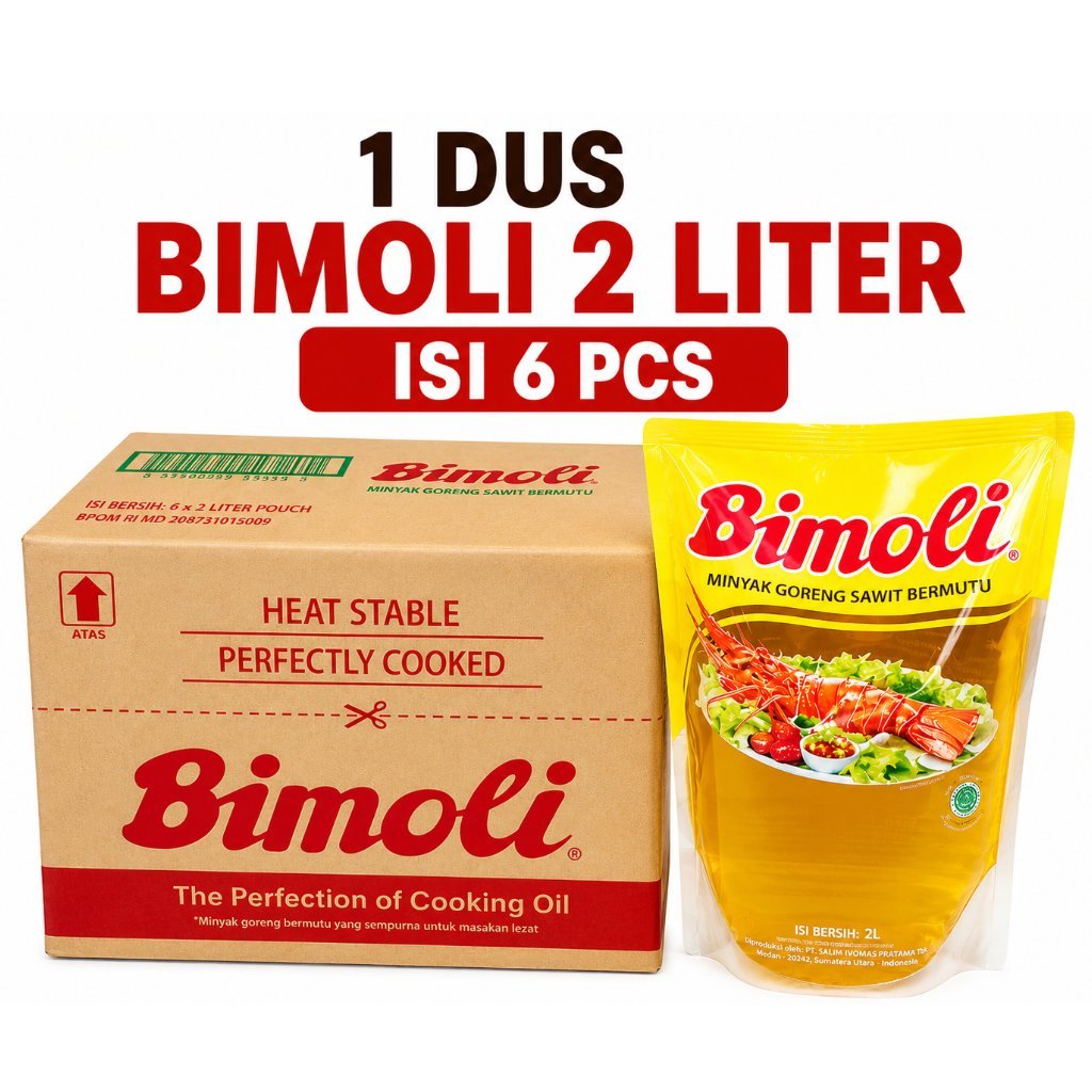 Bimoli 2 Liter Isi 6 Pouch 1 Dus | Minyak Goreng Bimoli 2L