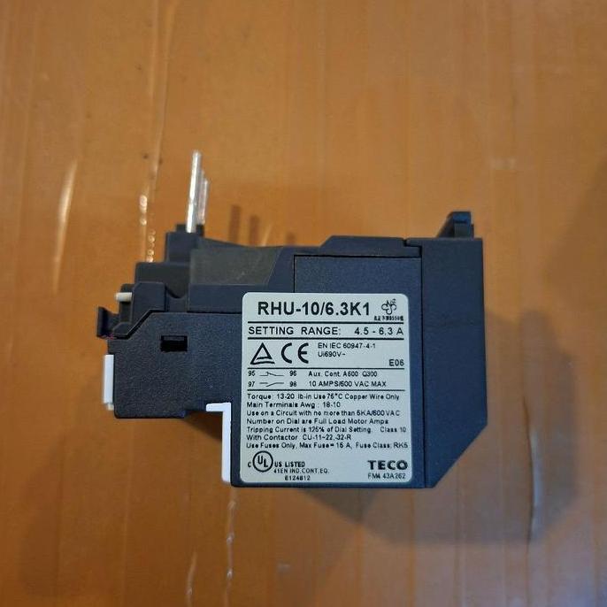 Over Load RHU-10/6,3A Overload 4,5A-6,3A overload teco