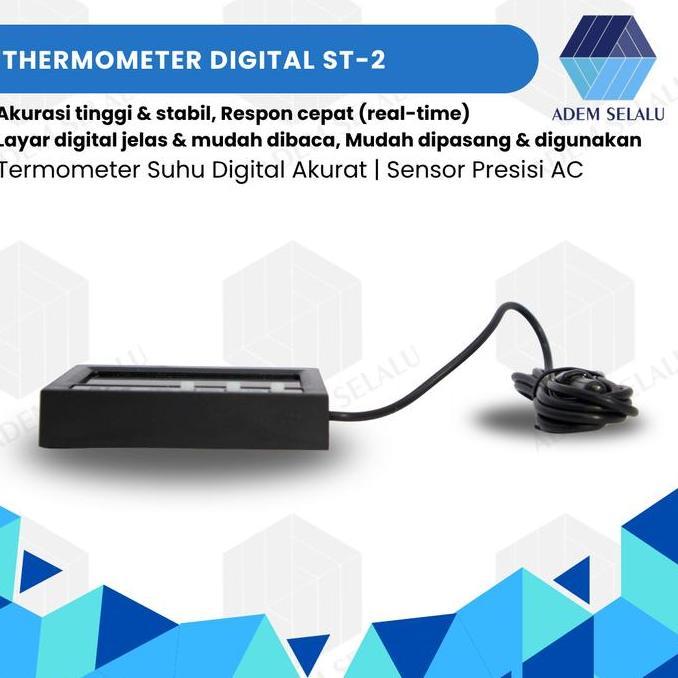 Thermometer Digital St-2 | Termometer Suhu Digital Akurat | Sensor Presisi Ac