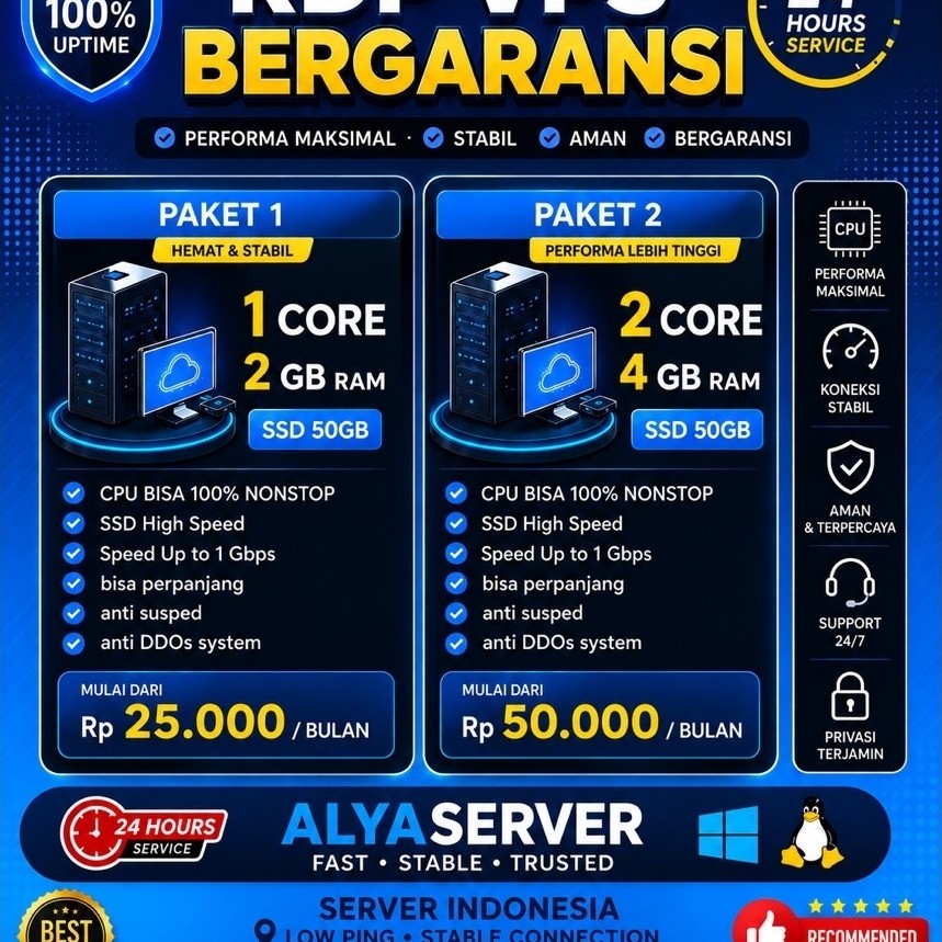 RDP WINDOWS MURAH MINGGUAN / BULANAN BISA PERPANJANG ANTI SUSPED