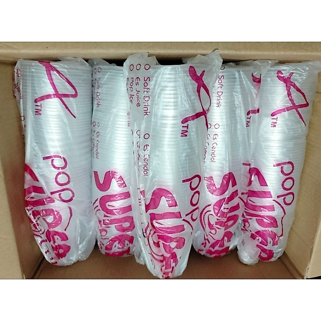 Gelas Plastik 3,7gr 10oz (50pcs) / Gelas plastik 12oz / Gelas plastik 14oz / Gelas plastik 16oz