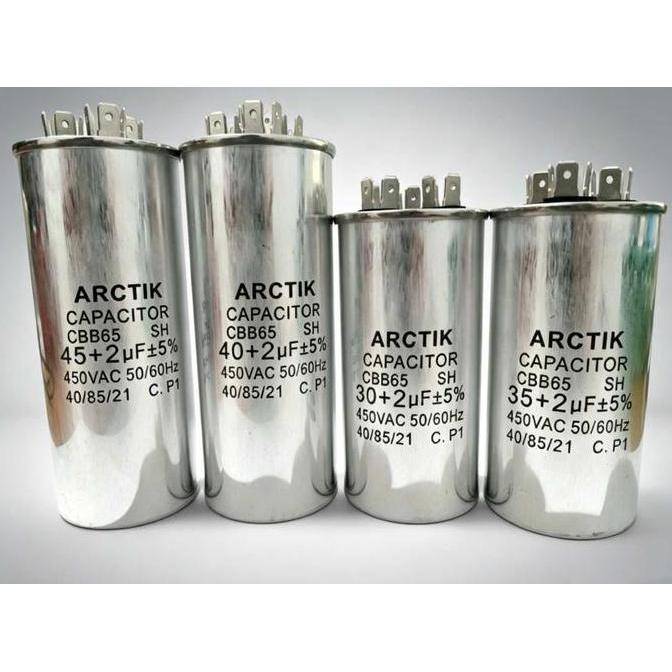 (4) Kapasitor AC 3 Kaki CBB65 15+2/20+2/25+2/30+2/35+2/40+2/45+2 UF /Capasitor
