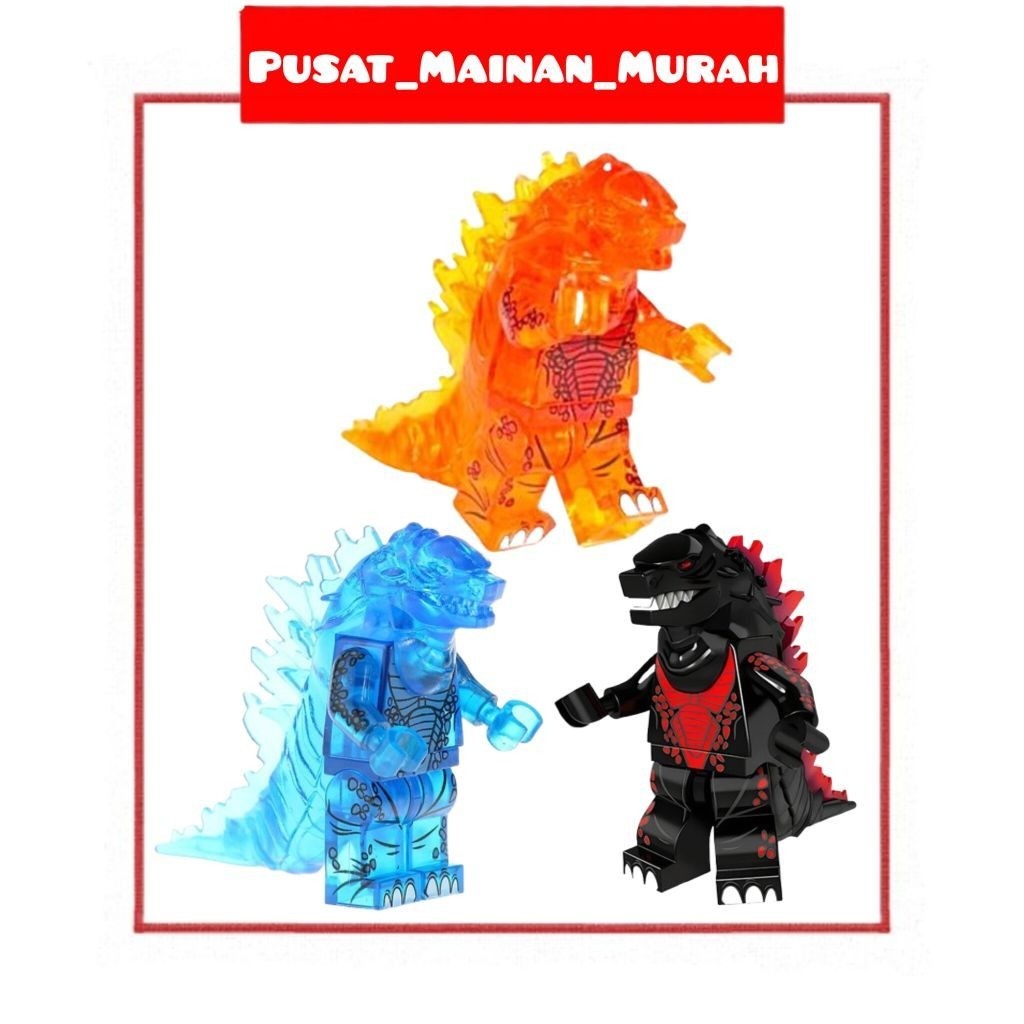 BRICK GODZILLA - ORANGE, BIRU, HITAM