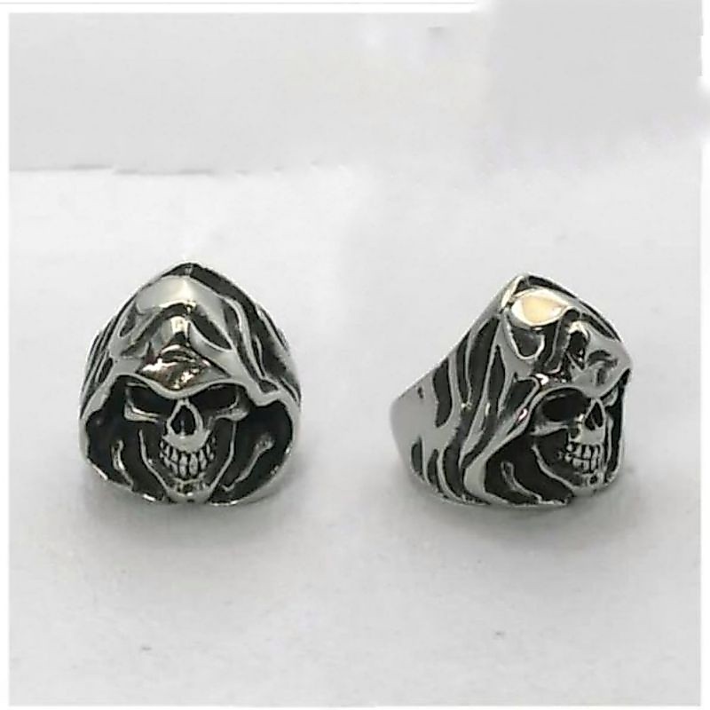 Cincin tengkorak pria titanium Deat Angel skullring