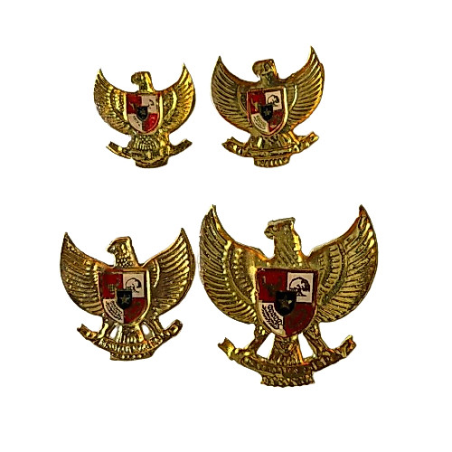 Pin Garuda Kuningan Emas Kecil Besar | Pin Bros Peci Paskibra Garuda