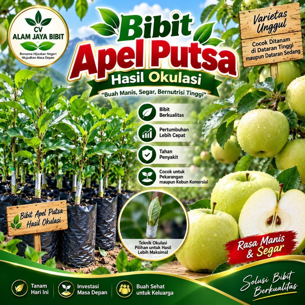 BIBIT BUAH APEL PUTSA - BIBIT APEL PUTSA - BIBIT APEL FUTSA - BIBIT APEL INDIA - APEL FUTSA