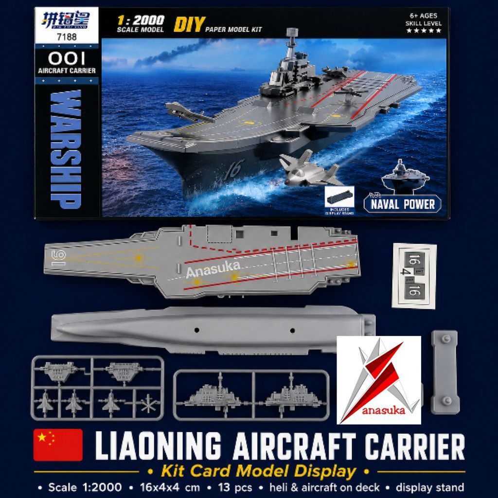 Kapal induk Rusia China Liaoning Varyag Model Kit Aircraft Carrier Puzzle