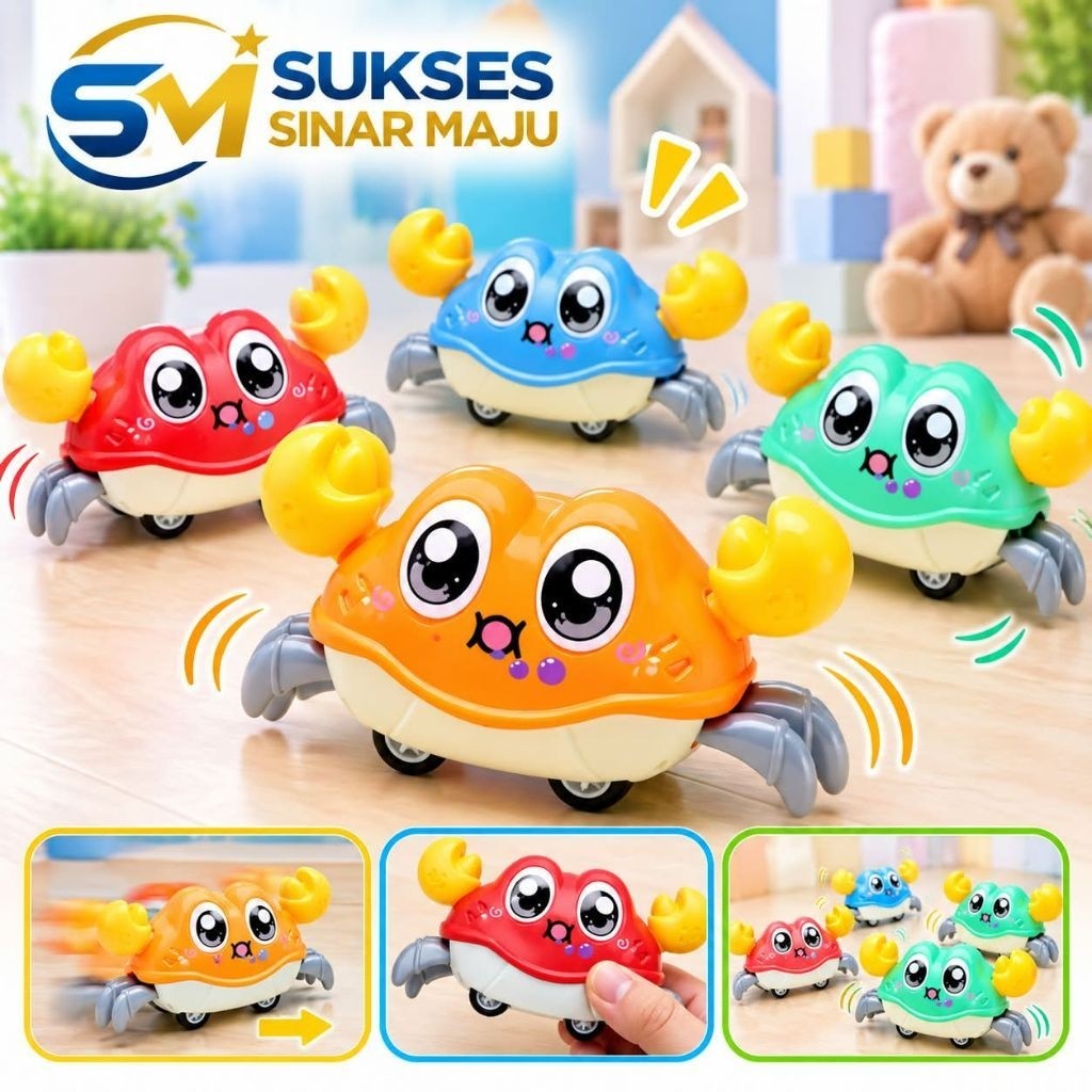 Sukses - Mainan Anak Crawling Crab - Mainan Kepiting Berjalan - Walking Crab