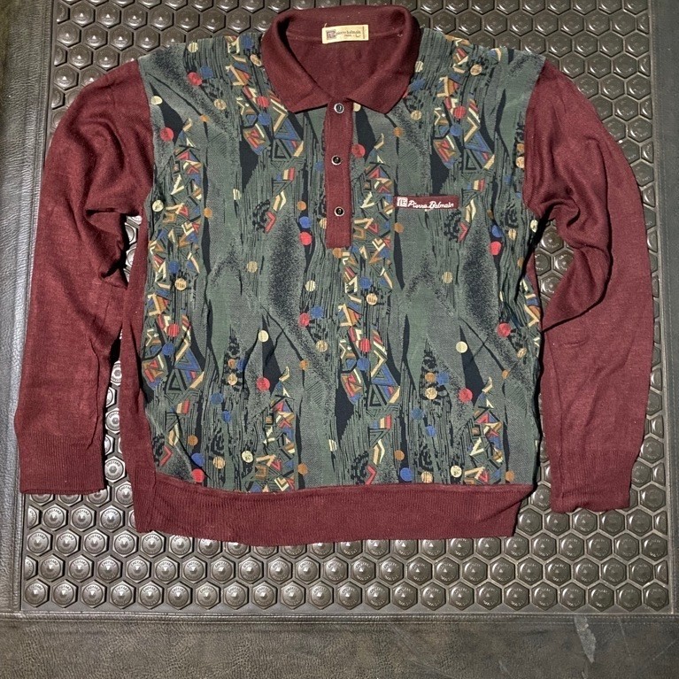 SWEATER RAJUT SUPER LUXURY PIERRE BALMAIN PARIS MAROON MEWAH BRANDED