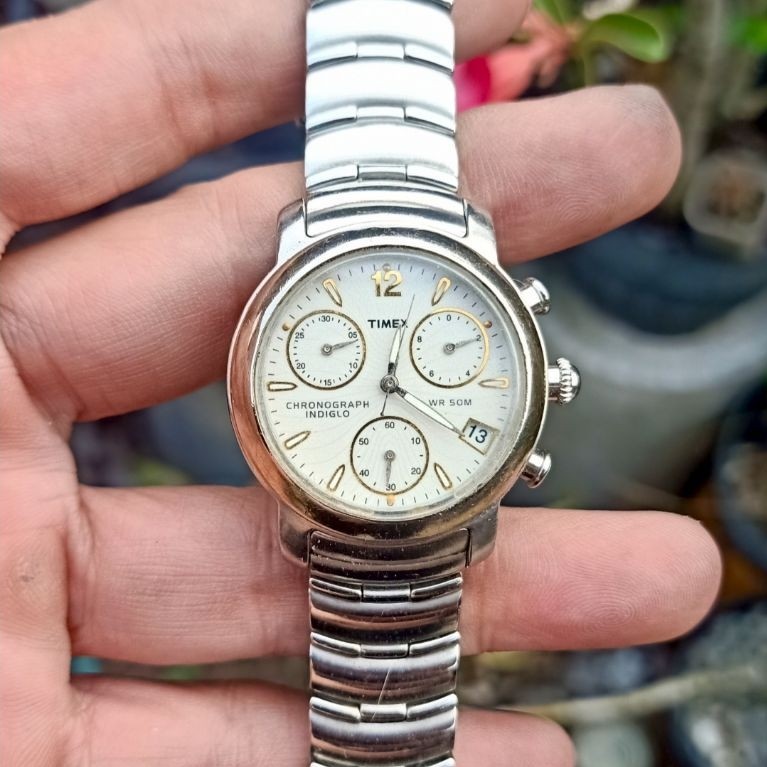 Jam Tangan Timex Indiglo Chronograph Original