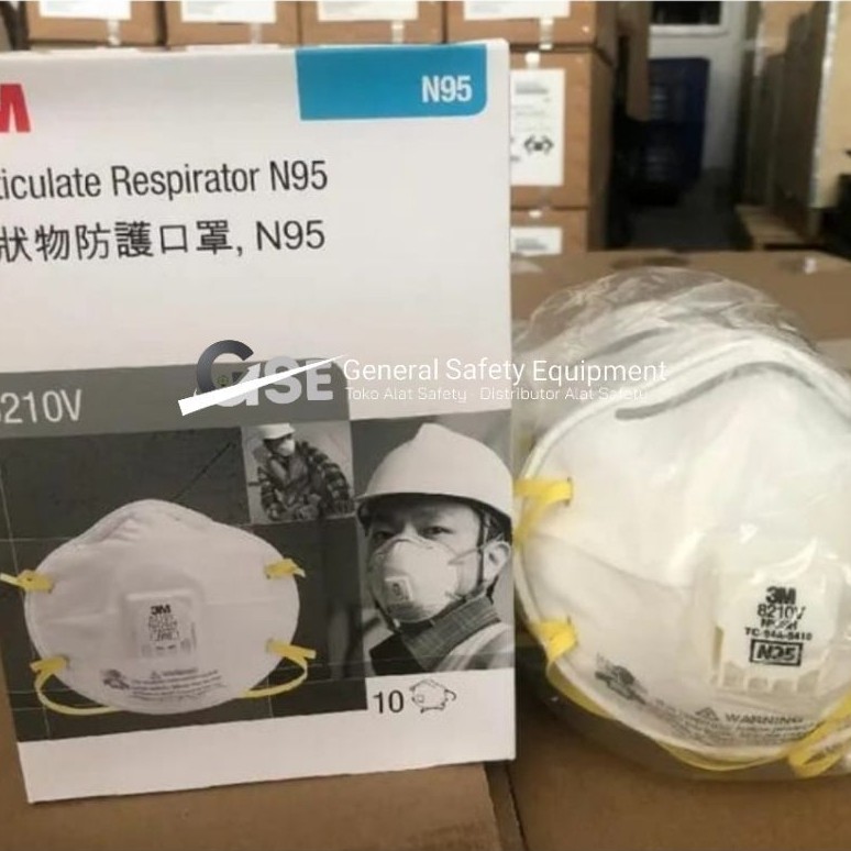 Masker Safety 3M N95 8210 Per Box 10 Pcs, Safety Mask 3M Original 100%